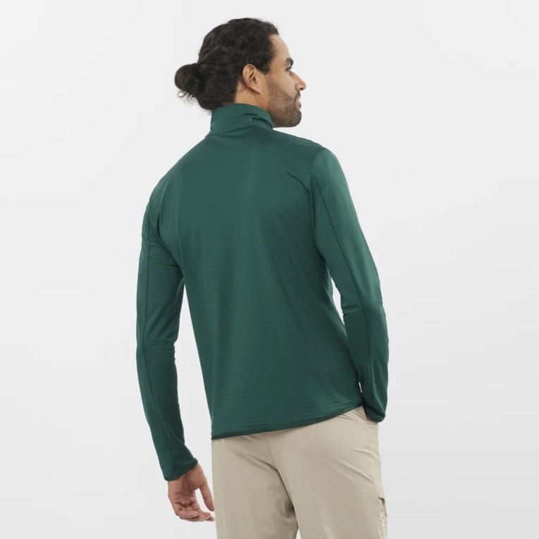 Moletom Salomon Essential Lightwarm Half Zip Masculino Verdes | PT Z61840